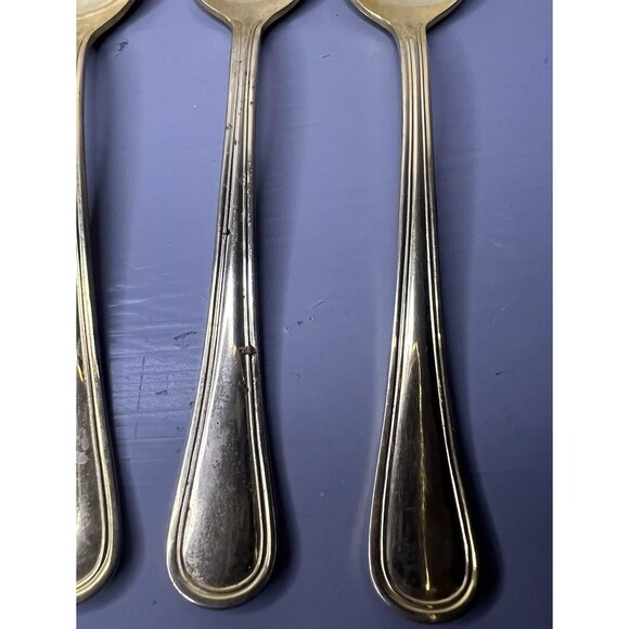 Pfaltzgraff Gold Electroplate Demitasse Espresso Spoons 4 Stainless Steel - Picture 2 of 15